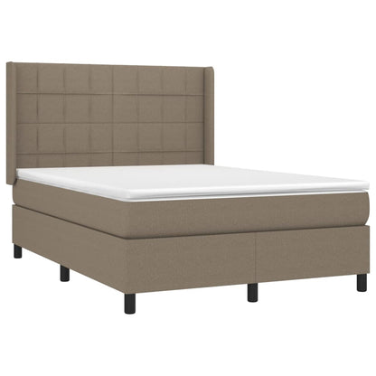 Box Spring Postel S Matrací Taupe 140X200 Cm Textil