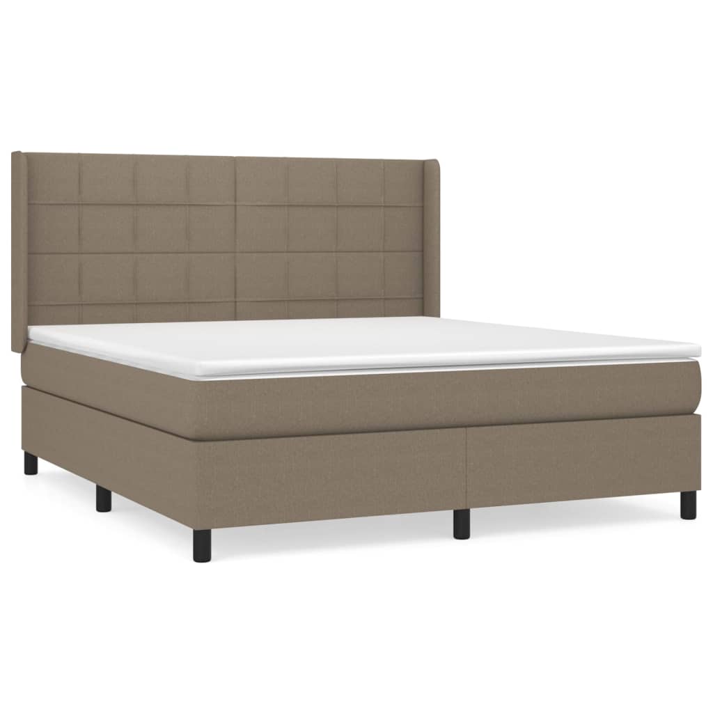 Box Spring Postel S Matrací Taupe 160X200 Cm Textil