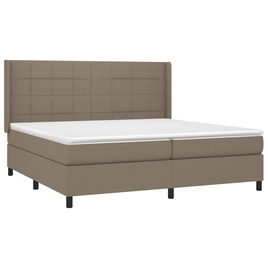 Box Spring Postel S Matrací Taupe 200X200 Cm Textil