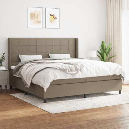 Box Spring Postel S Matrací Taupe 200X200 Cm Textil