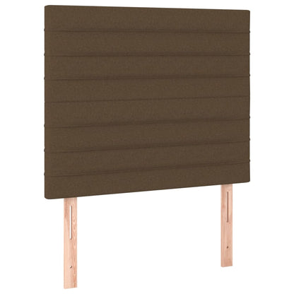 Box Spring Postel S Matrací Tmavě Hnědá 100 X 200 Cm Textil