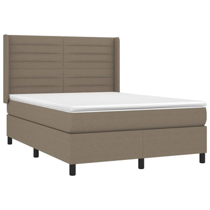 Box Spring Postel S Matrací Taupe 140X200 Cm Textil