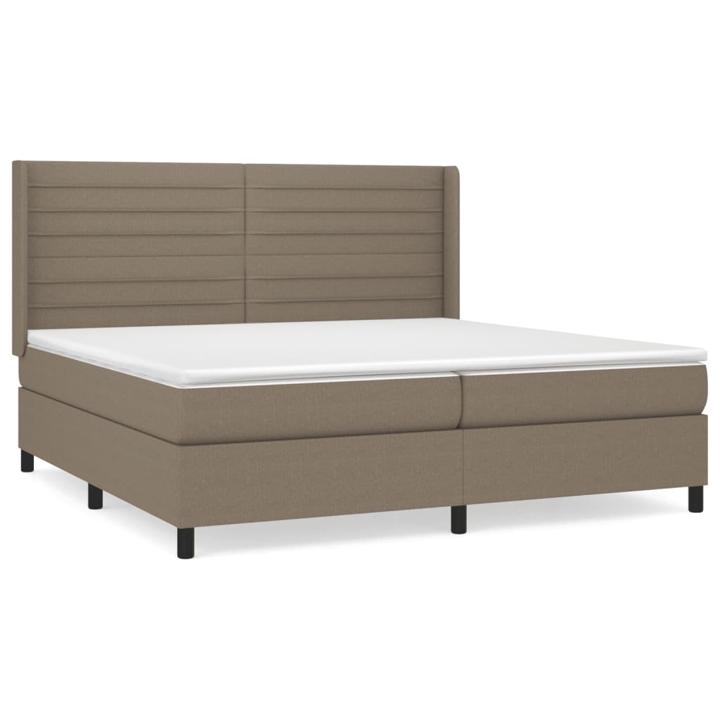 Box Spring Postel S Matrací Taupe 200X200 Cm Textil