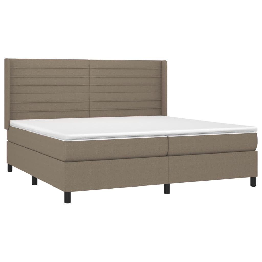Box Spring Postel S Matrací Taupe 200X200 Cm Textil