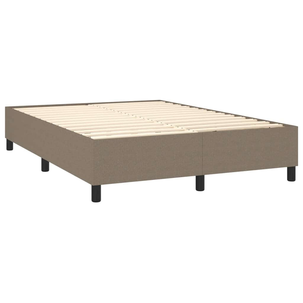 Box Spring Postel S Matrací Taupe 140X190 Cm Textil
