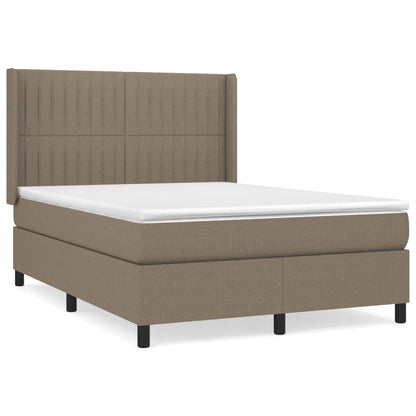 Box Spring Postel S Matrací Taupe 140X200 Cm Textil