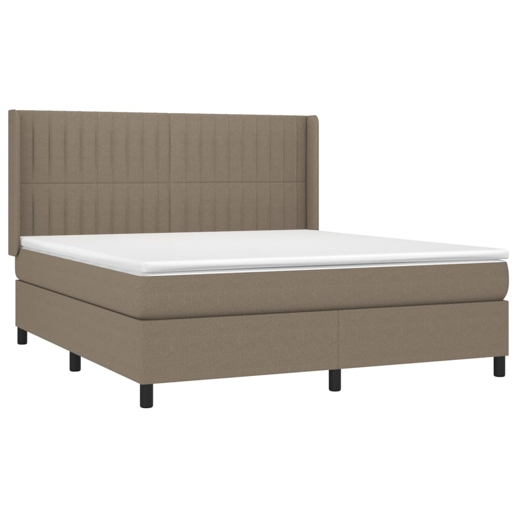 Box Spring Postel S Matrací Taupe 160X200 Cm Textil