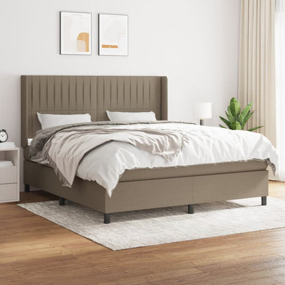 Box Spring Postel S Matrací Taupe 160X200 Cm Textil