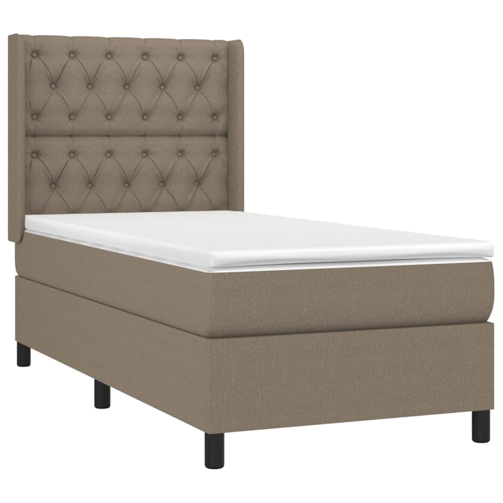 Box Spring Postel S Matrací Taupe 80X200 Cm Textil