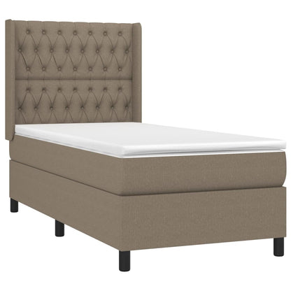 Box Spring Postel S Matrací Taupe 90X200 Cm Textil