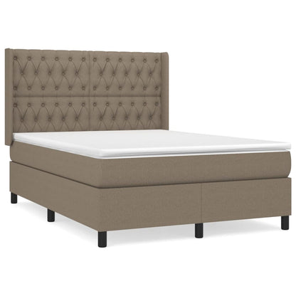 Box Spring Postel S Matrací Taupe 140X190 Cm Textil