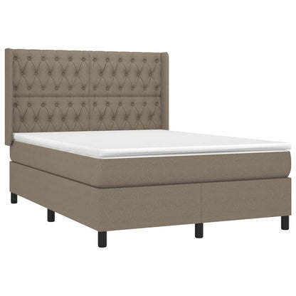 Box Spring Postel S Matrací Taupe 140X190 Cm Textil