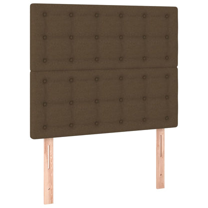 Box Spring Postel S Matrací Tmavě Hnědá 90X190 Cm Textil