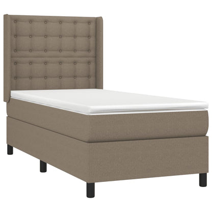 Box Spring Postel S Matrací Taupe 90X200 Cm Textil