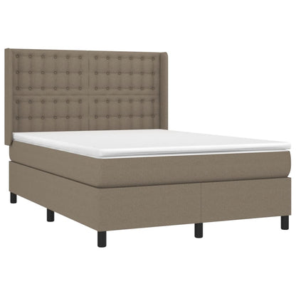 Box Spring Postel S Matrací Taupe 140X190 Cm Textil
