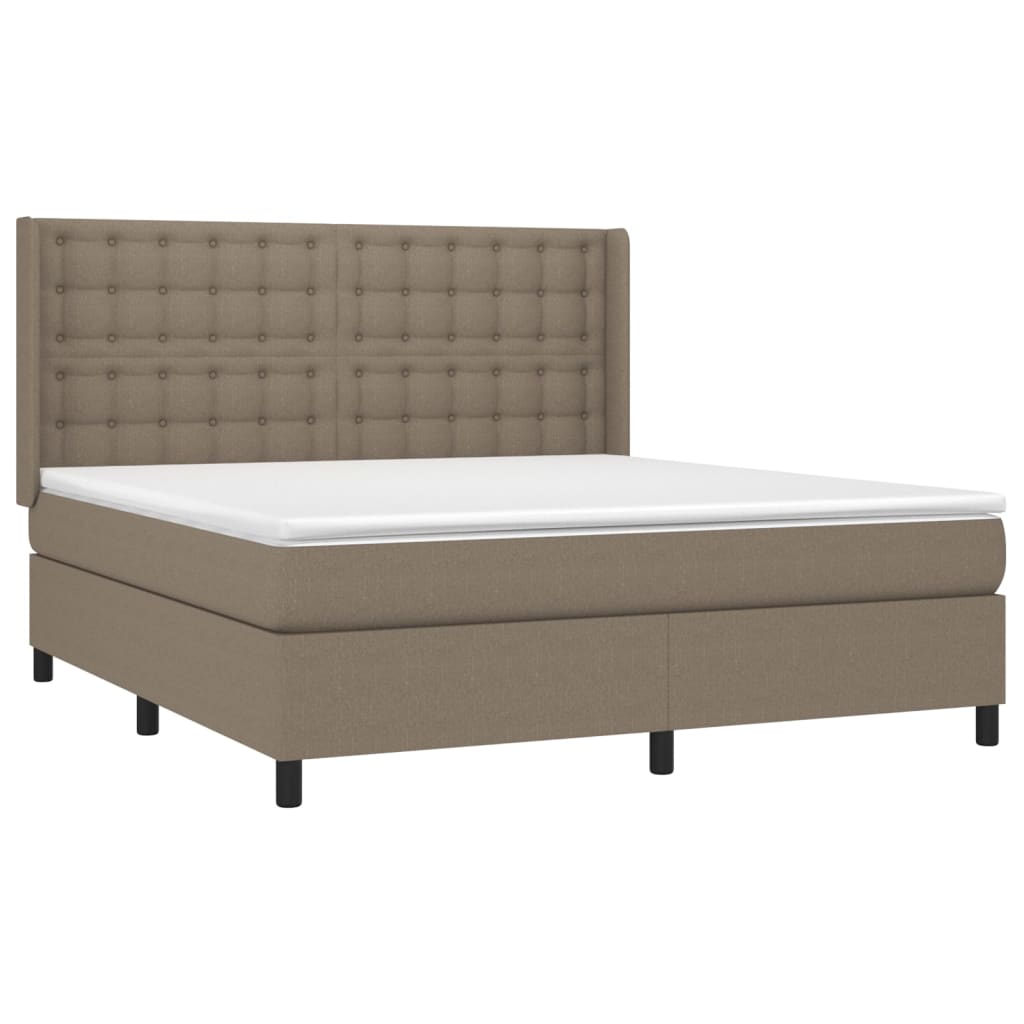 Box Spring Postel S Matrací Taupe 160X200 Cm Textil