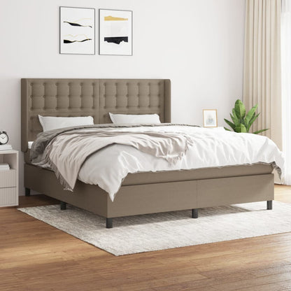 Box Spring Postel S Matrací Taupe 180X200 Cm Textil