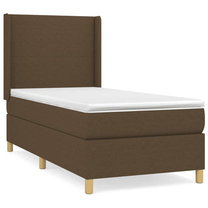 Box Spring Postel S Matrací Tmavě Hnědá 80X200 Cm Textil