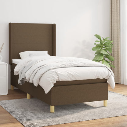 Box Spring Postel S Matrací Tmavě Hnědá 80X200 Cm Textil