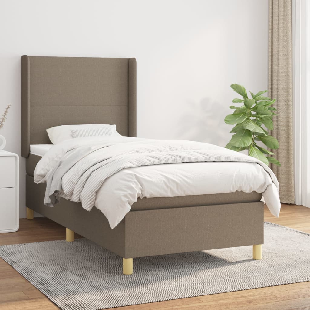 Box Spring Postel S Matrací Textil Taupe