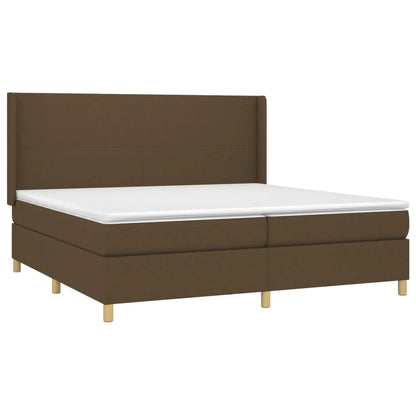 Box Spring Postel S Matrací Tmavě Hnědá 200X200 Cm Textil