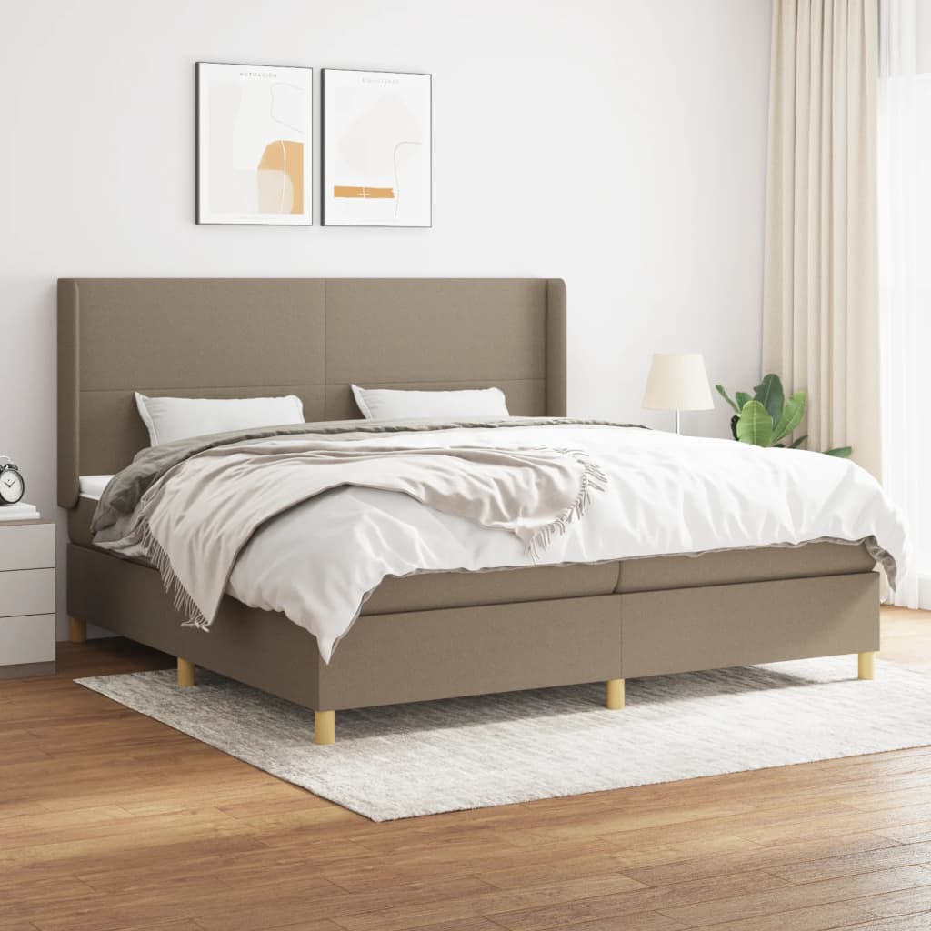 Box Spring Postel S Matrací Textil Taupe
