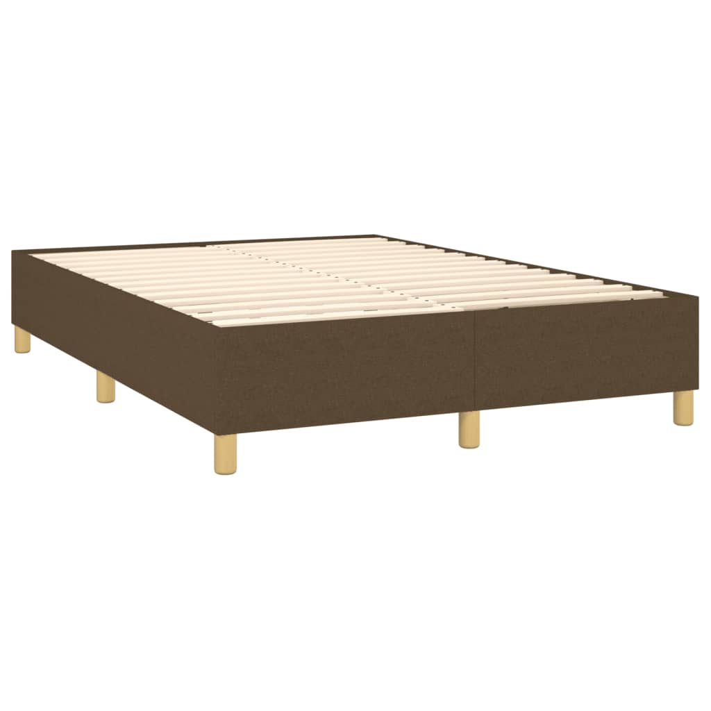 Box Spring Postel S Matrací Tmavě Hnědá 140X190 Cm Textil