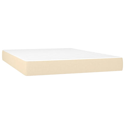 Box Spring Postel S Matrací Textil Krémová