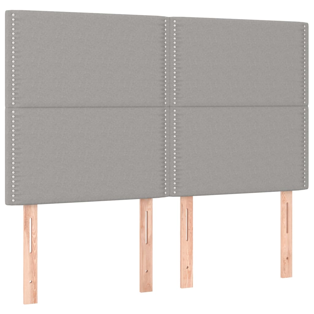 Box Spring Postel S Matrací Textil Světle Šedá