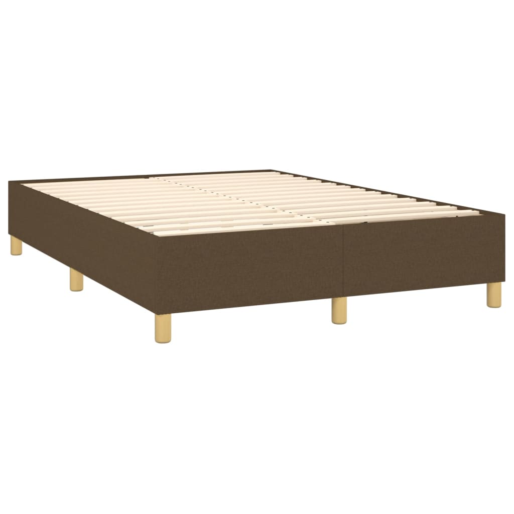 Box Spring Postel S Matrací Textil Tmavě Hnědá