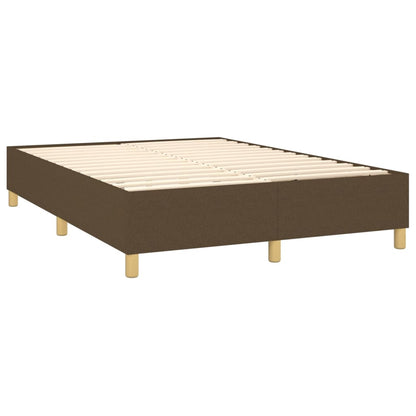Box Spring Postel S Matrací Textil Tmavě Hnědá