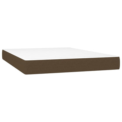 Box Spring Postel S Matrací Textil Tmavě Hnědá