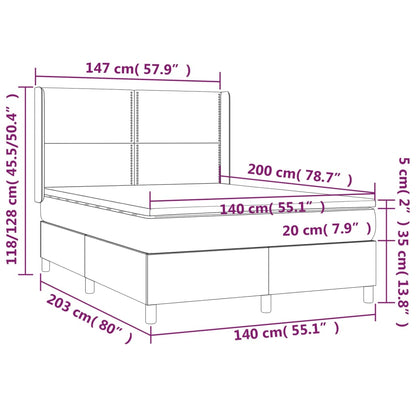 Box Spring Postel S Matrací Textil Tmavě Hnědá