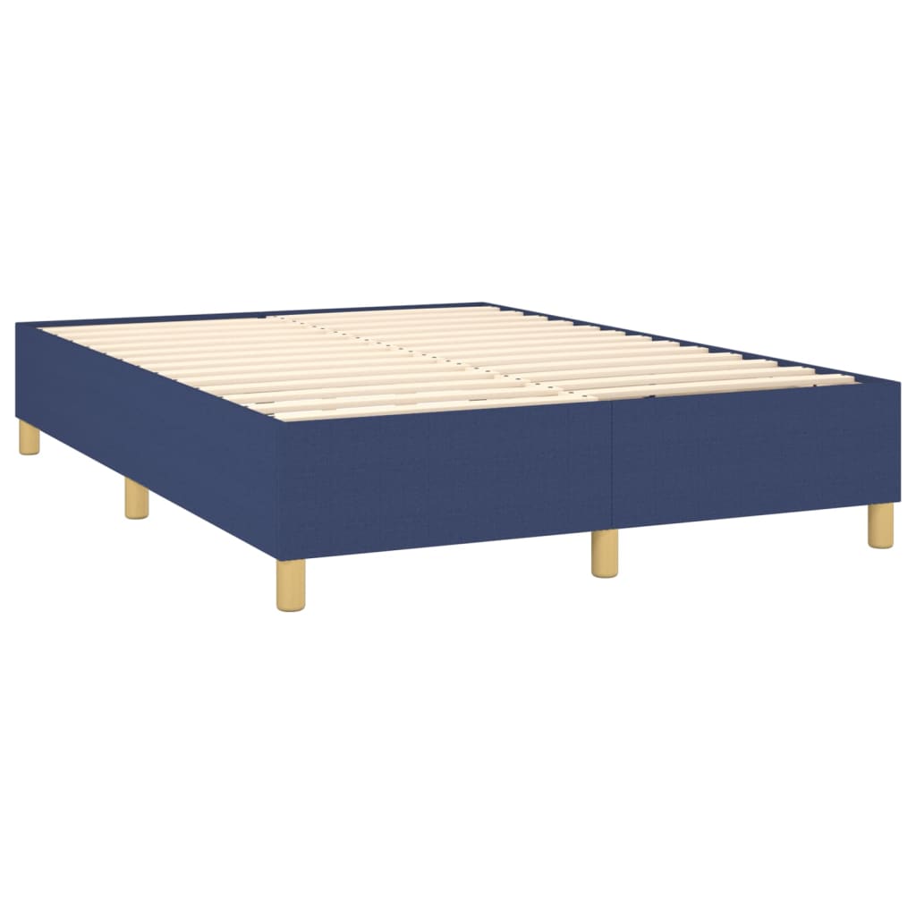 Box Spring Postel S Matrací Textil Modrá