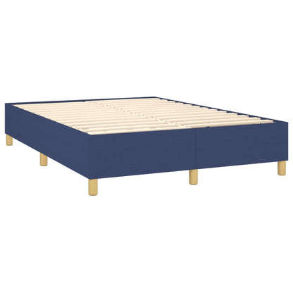 Box Spring Postel S Matrací Textil Modrá