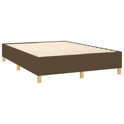 Box Spring Postel S Matrací Tmavě Hnědá 140X190 Cm Textil