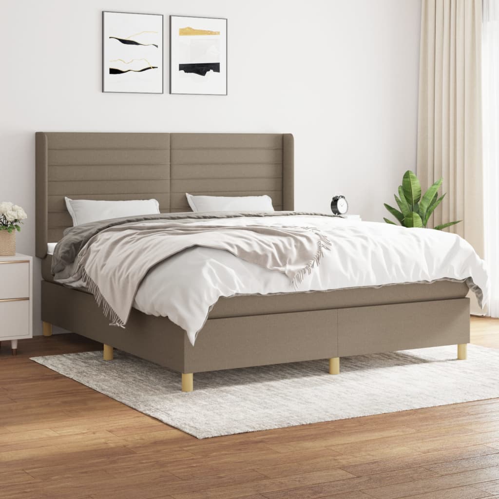 Box Spring Postel S Matrací Textil Taupe