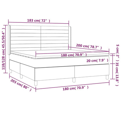 Box Spring Postel S Matrací Tmavě Hnědá 180X200 Cm Textil