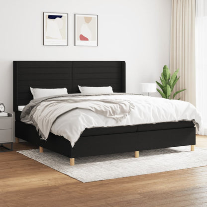 Box Spring Postel S Matrací Černá Textil Černá