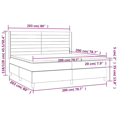Box Spring Postel S Matrací Tmavě Hnědá 200X200 Cm Textil