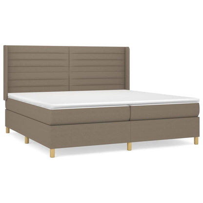 Box Spring Postel S Matrací Taupe 200X200 Cm Textil