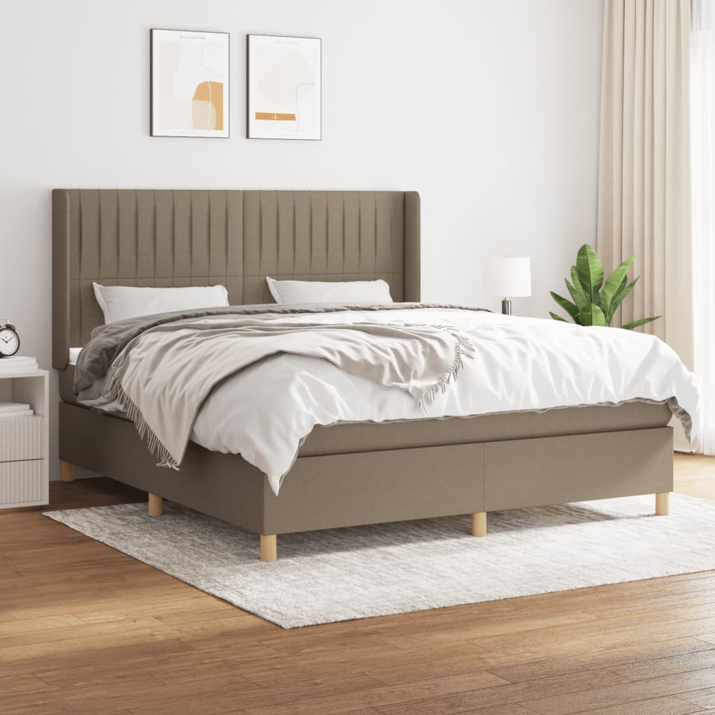 Box Spring Postel S Matrací Textil Taupe