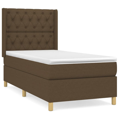 Box Spring Postel S Matrací Tmavě Hnědá 80X200 Cm Textil