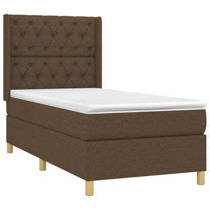 Box Spring Postel S Matrací Tmavě Hnědá 80X200 Cm Textil