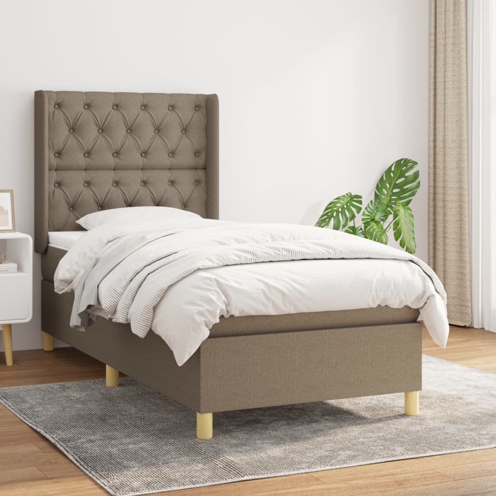 Box Spring Postel S Matrací Textil Taupe