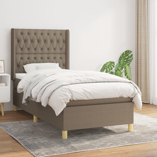 Box Spring Postel S Matrací Textil Taupe