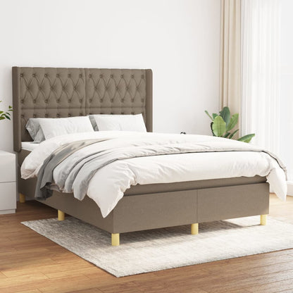Box Spring Postel S Matrací Textil Taupe