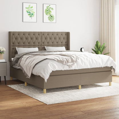 Box Spring Postel S Matrací Textil Taupe
