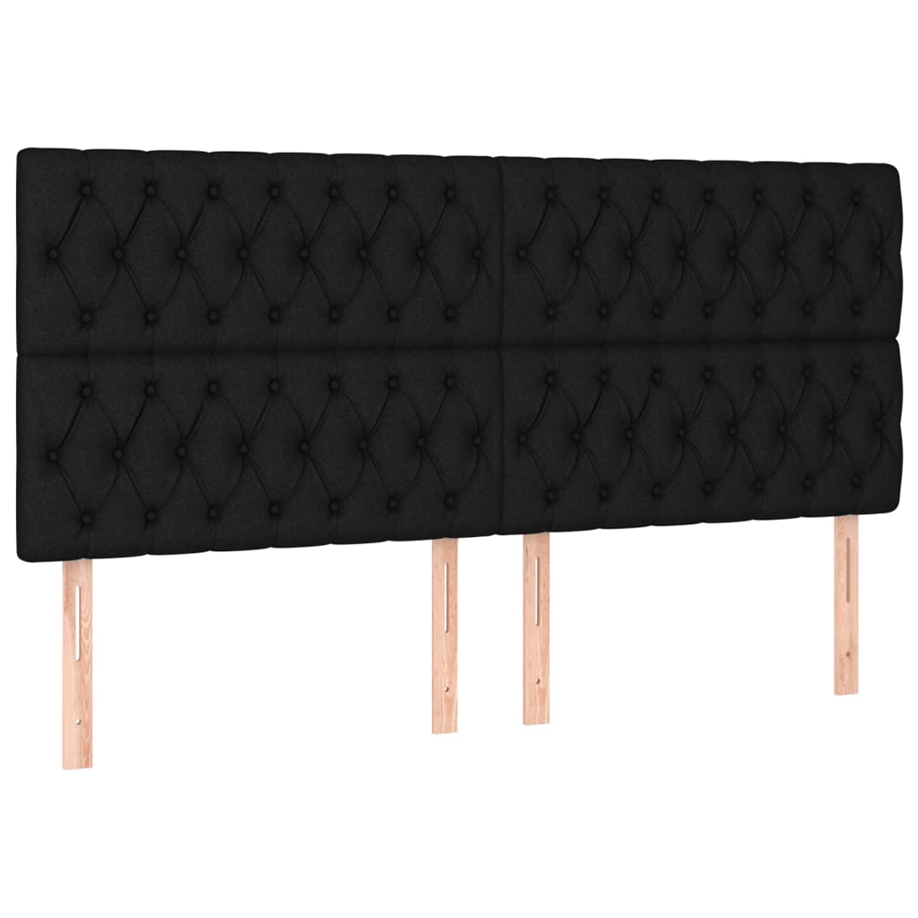 Box Spring Postel S Matrací Černá Textil Černá
