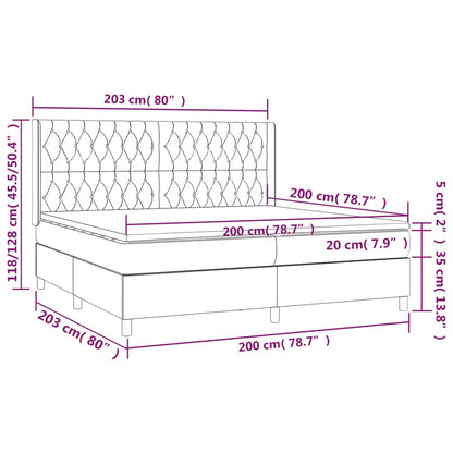 Box Spring Postel S Matrací Černá Textil Černá
